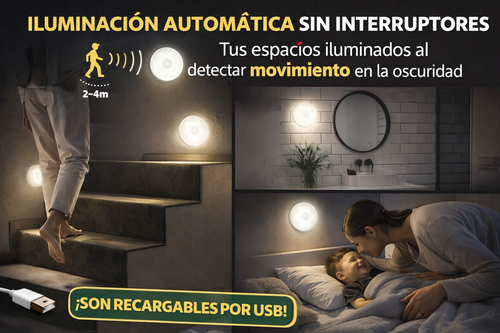 Luz LED con Sensor de Movimiento | 3 + 2 GRATIS HOY